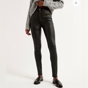LIKE NEW Abercrombie & Fitch Black Coated Denim High Rise Super Skinny Jean